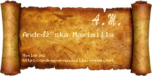 Andráska Maximilla névjegykártya